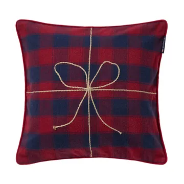 Wrapped checked eko. flannel pudebetræk 50x50 cm - Dark blue-red - Lexington