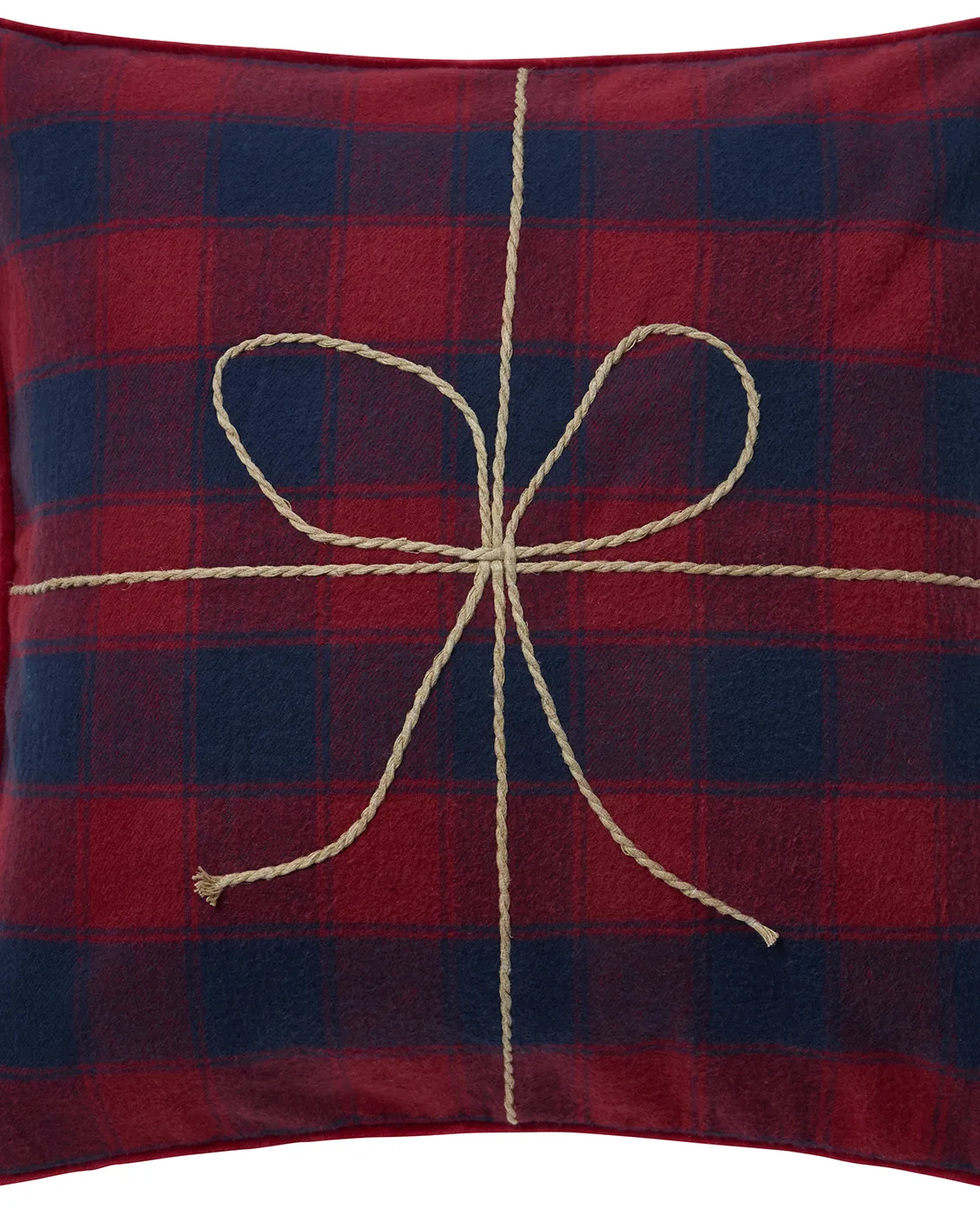 Wrapped checked eko. flannel pudebetræk 50x50 cm, Dark blue-red Lexington