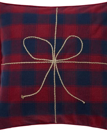 Wrapped checked eko. flannel pudebetræk 50x50 cm - Dark blue-red - Lexington