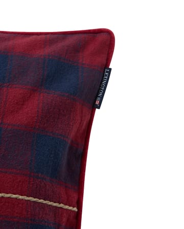 Wrapped checked eko. flannel pudebetræk 50x50 cm - Dark blue-red - Lexington