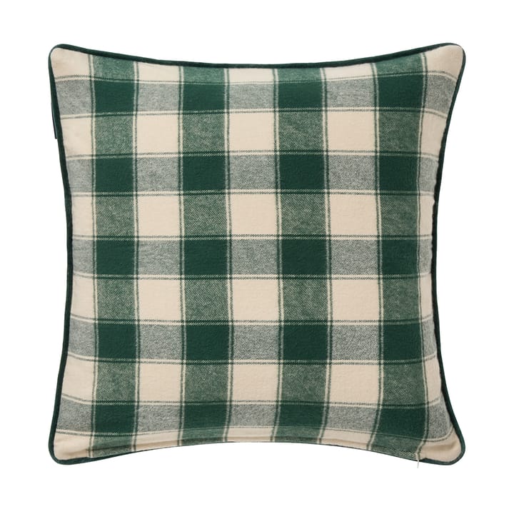 Wrapped checked eko. flannel pudebetræk 50x50 cm, Light beige-green Lexington