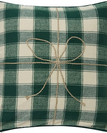 Wrapped checked eko. flannel pudebetræk 50x50 cm - Light beige-green - Lexington