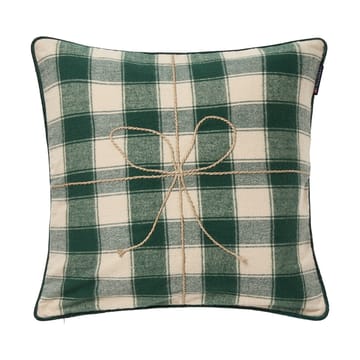 Wrapped checked eko. flannel pudebetræk 50x50 cm - Light beige-green - Lexington