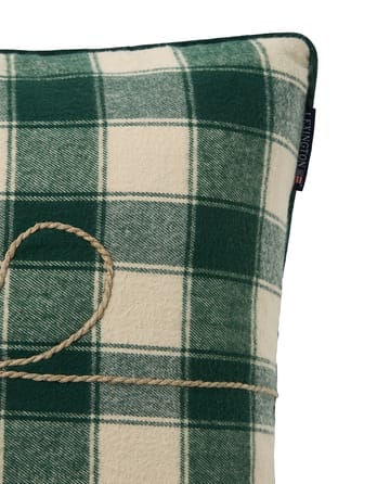 Wrapped checked eko. flannel pudebetræk 50x50 cm - Light beige-green - Lexington