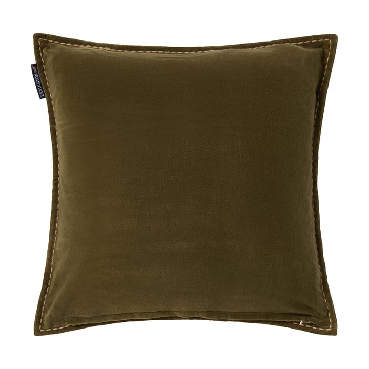 Wreath økologisk bomuldsfløjl pudebetræk 50x50 cm, Olive-brown-white Lexington