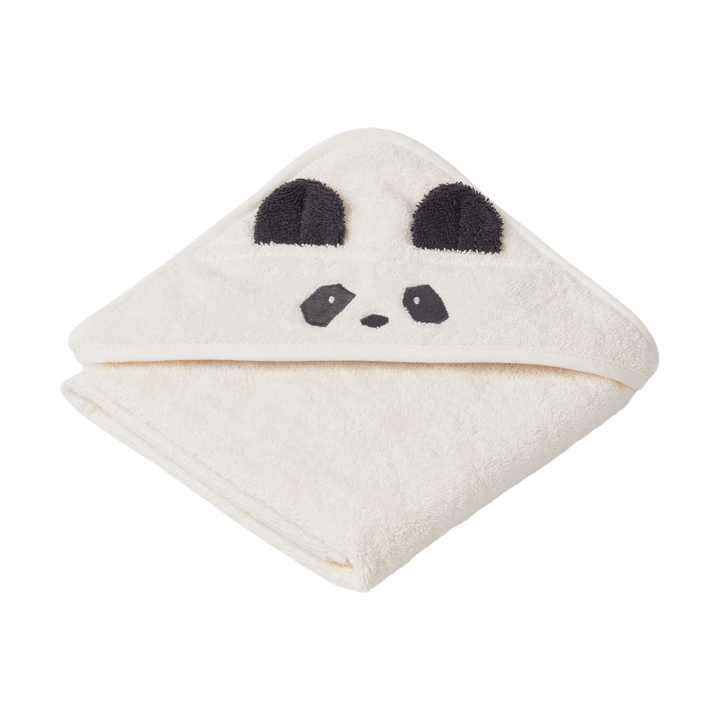 Albert badekåbe håndklæde med hætte 70x70 cm - Panda creme de la creme - Liewood