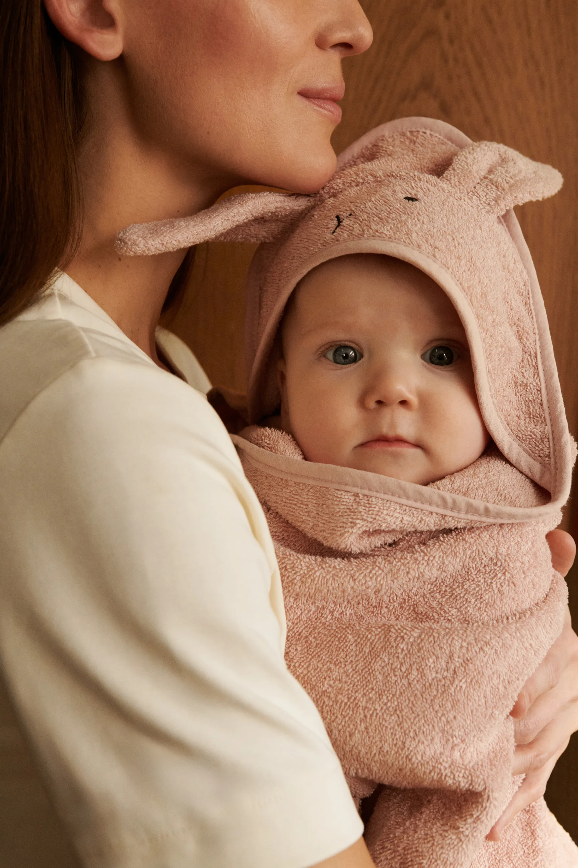 Albert badekåbe håndklæde med hætte 70x70 cm, Rabbit rose Liewood
