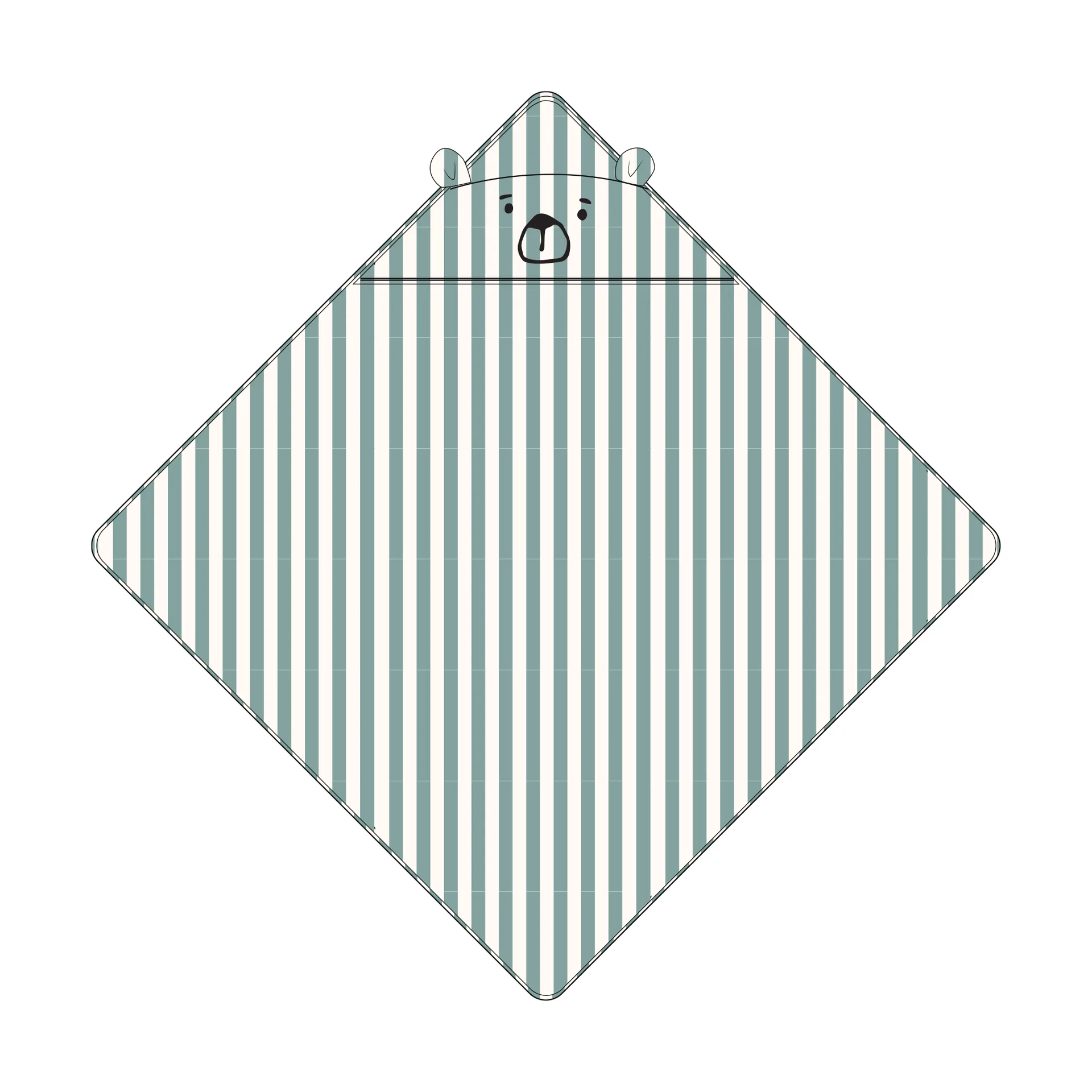 Albert håndklæde med hætte 70x70 cm, Peppermint-creme de la creme Liewood