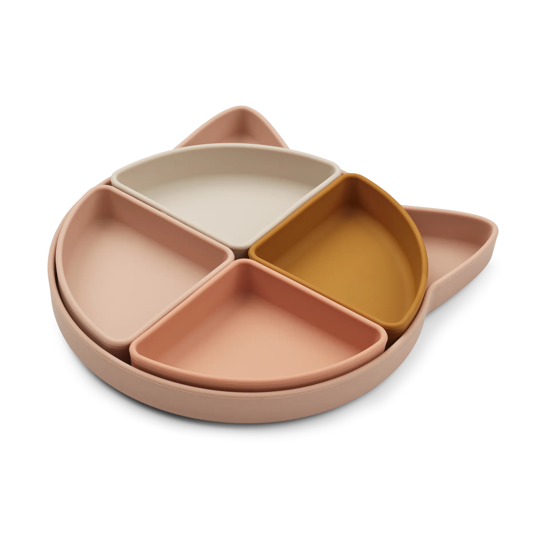 Arne børnetallerken + 4 skåle, Cat rose multi mix Liewood