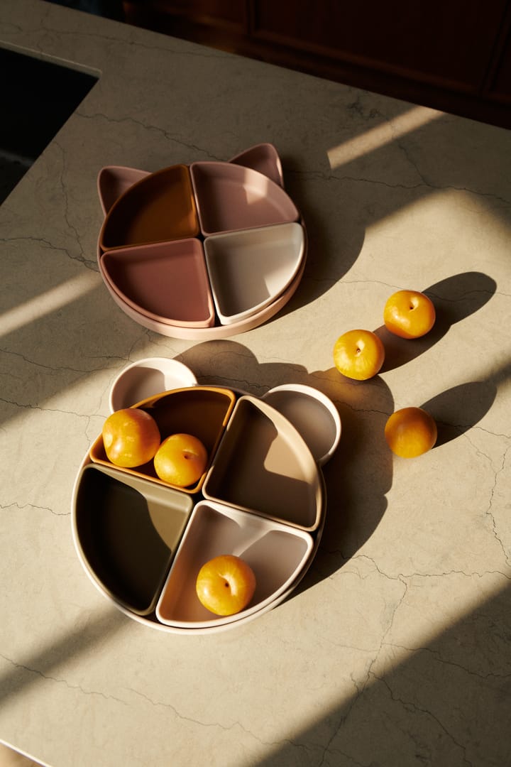 Arne børnetallerken + 4 skåle, Cat rose multi mix Liewood