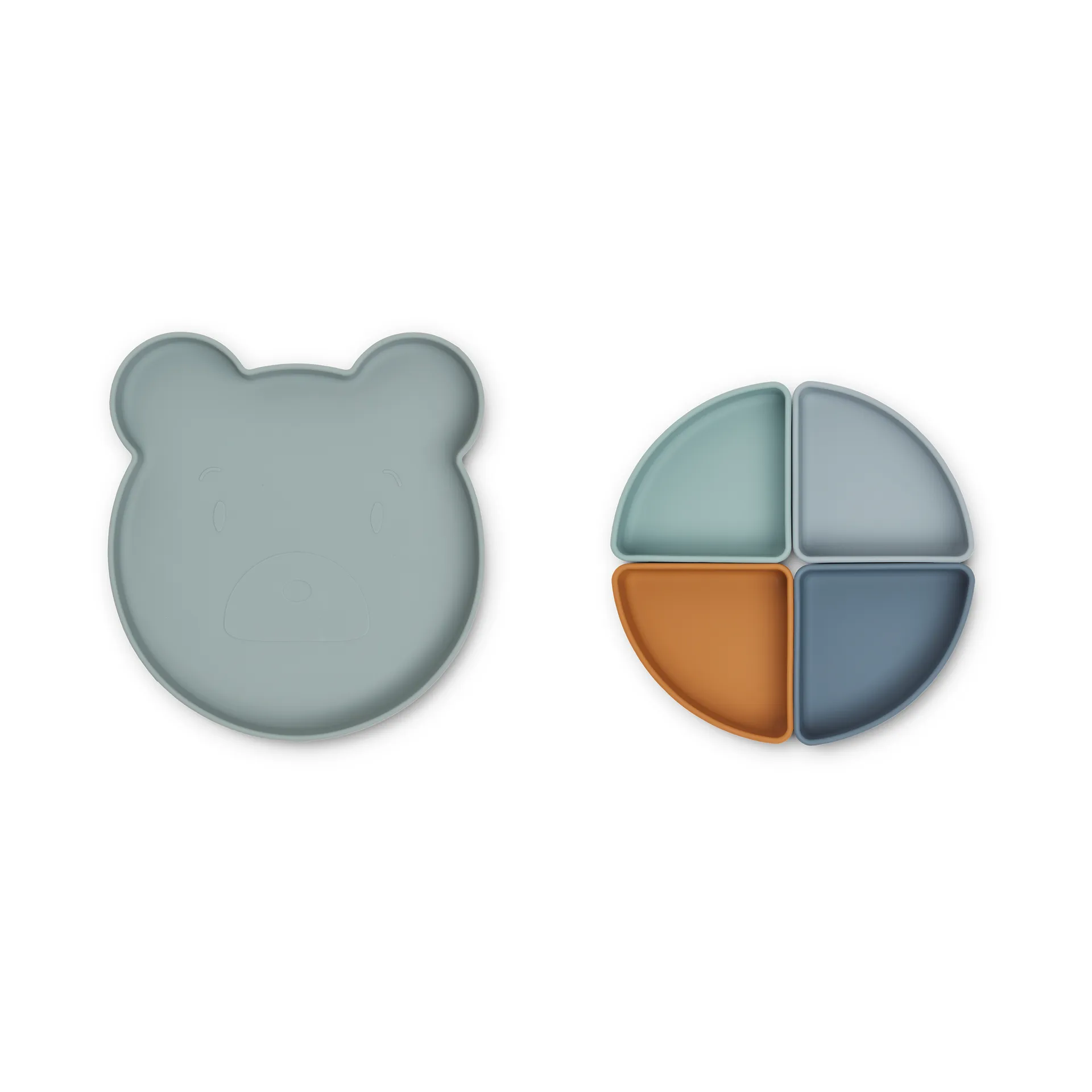 Arne børnetallerken + 4 skåle, Mr bear blue fog multi mix Liewood