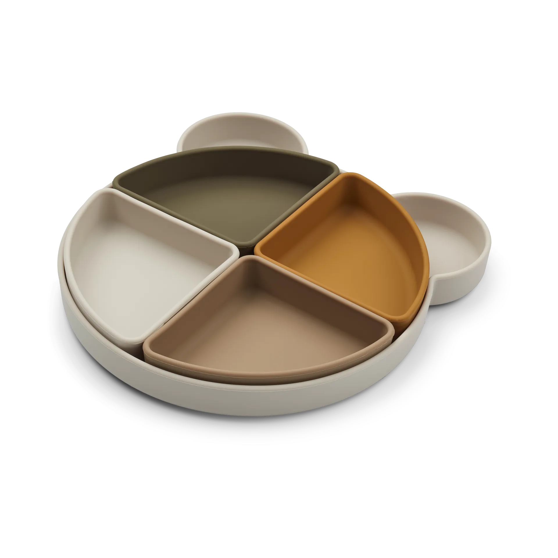 Arne børnetallerken + 4 skåle, Mr bear sandy multi mix Liewood