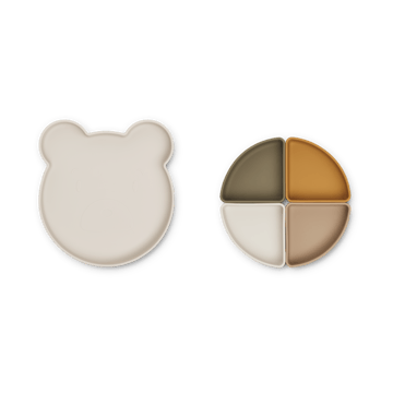 Arne børnetallerken + 4 skåle - Mr bear sandy multi mix - Liewood