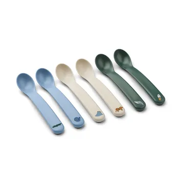 Auste ske 6-pak - Beach Blue Mix - Liewood