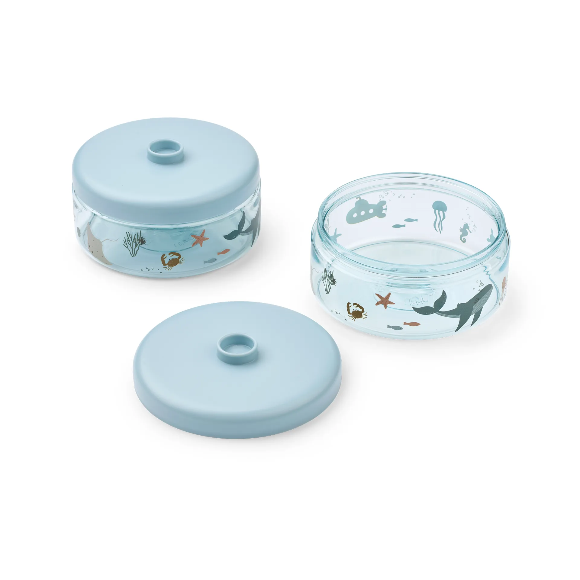 Dominique babymadsglas 500 ml 4-pak, Sea creature-sandy Liewood