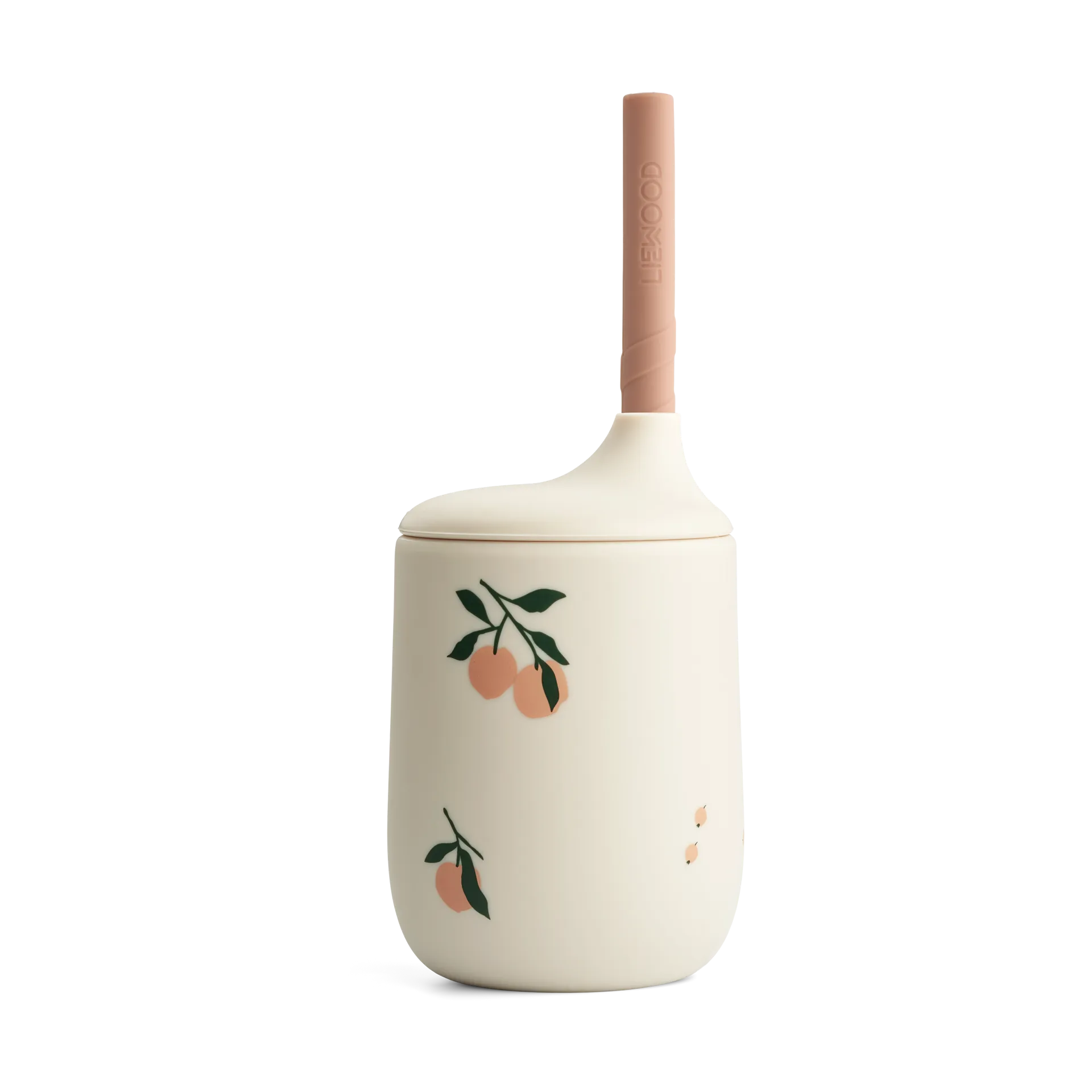 Ellis printed sippy cup tudkop med sugerør 23 cl, Peach-Sea shell mix Liewood