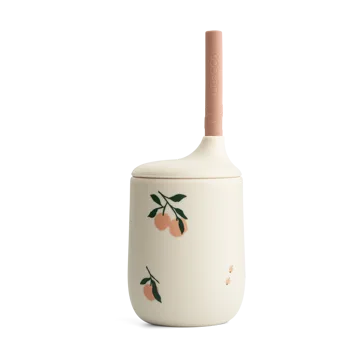 Ellis printed sippy cup tudkop med sugerør 23 cl - Peach-Sea shell mix - Liewood