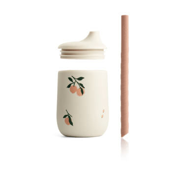 Ellis printed sippy cup tudkop med sugerør 23 cl - Peach-Sea shell mix - Liewood