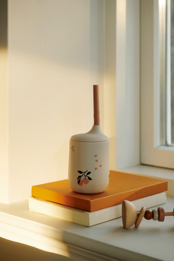 Ellis printed sippy cup tudkop med sugerør 23 cl, Peach-Sea shell mix Liewood
