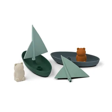 Ensley badelegetøj både 2 dele - Whale blue multi mix - Liewood