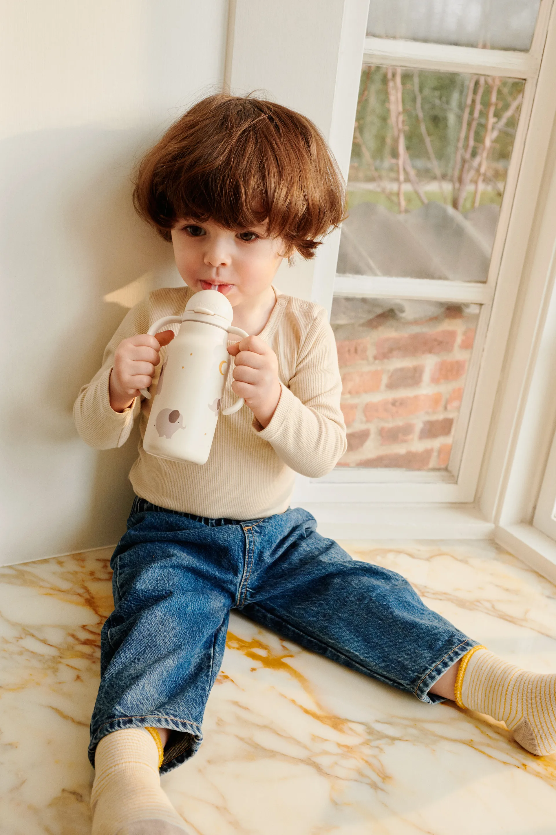 Kimmie vandflaske 25 cl, Elephant-Creme de la creme Liewood