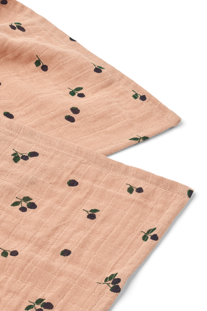 Lewis muslin tæppe 2-pack 65x65 cm, Mini Berry-Pale tuscany Liewood