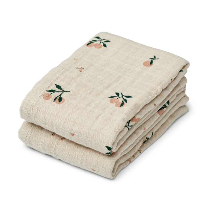 Lewis Muslin tæppe 2 stk 65x65 cm
 - Peach-Sea shell mix - Liewood
