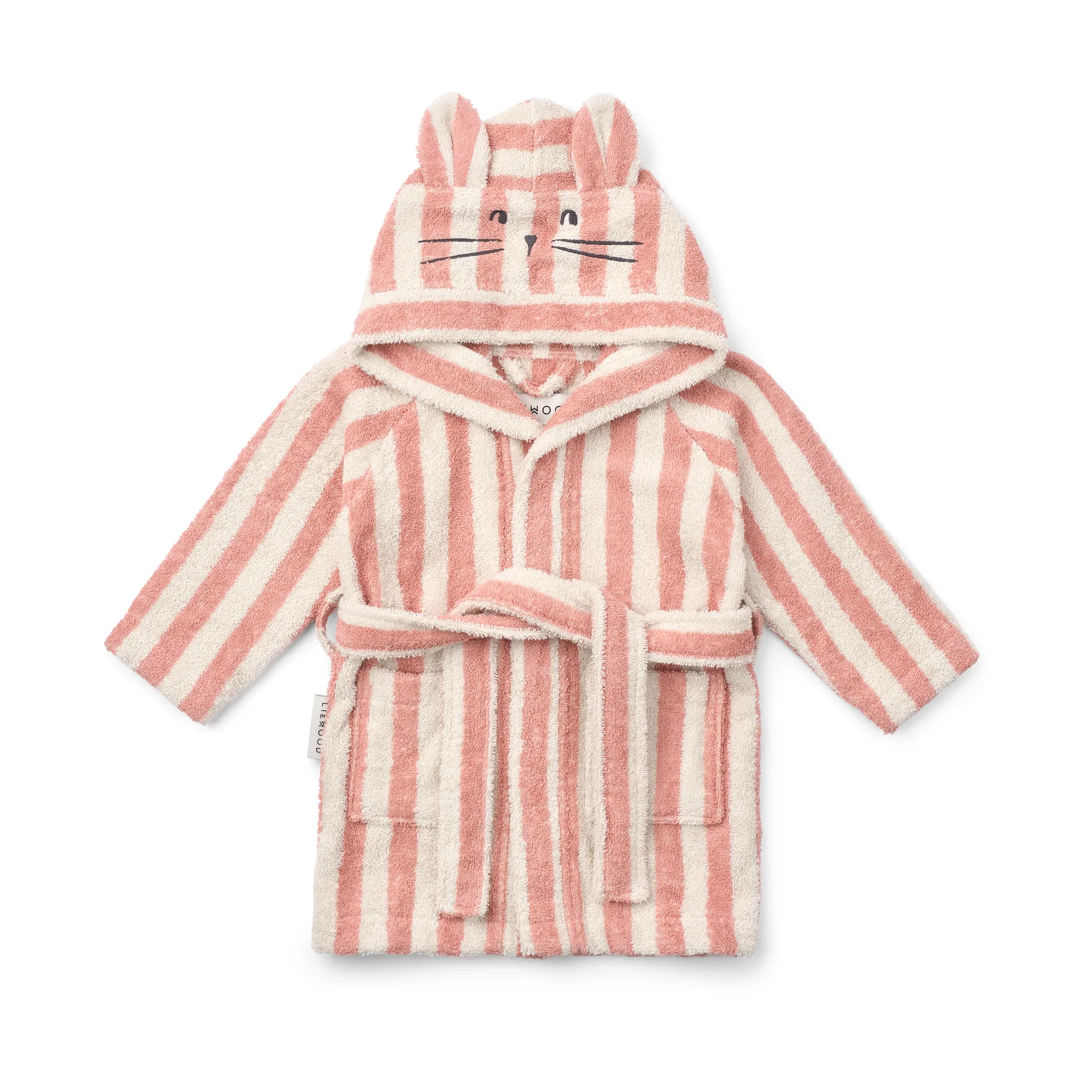 Lily badekåbe coral blush creme de la creme stripe, 1-2 år Liewood