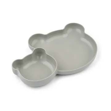 Magus Bear Divider tallerken 2 dele - Dove blue - Liewood