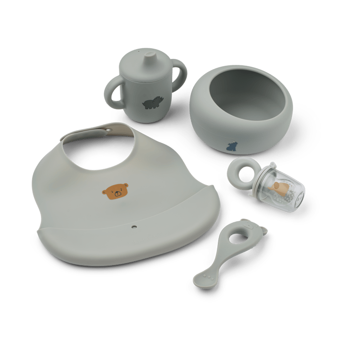 Mileah baby mealtime servicesæt - Dove blue - Liewood