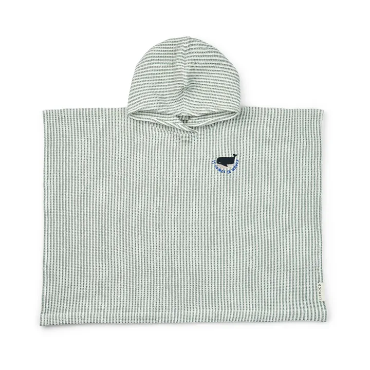 Paco badeponcho peppermint creme de la creme stripe - 3-4 år - Liewood