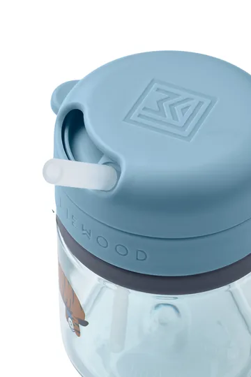 Pavia krus med sugerør 28 cl - Fun-beach blue - Liewood