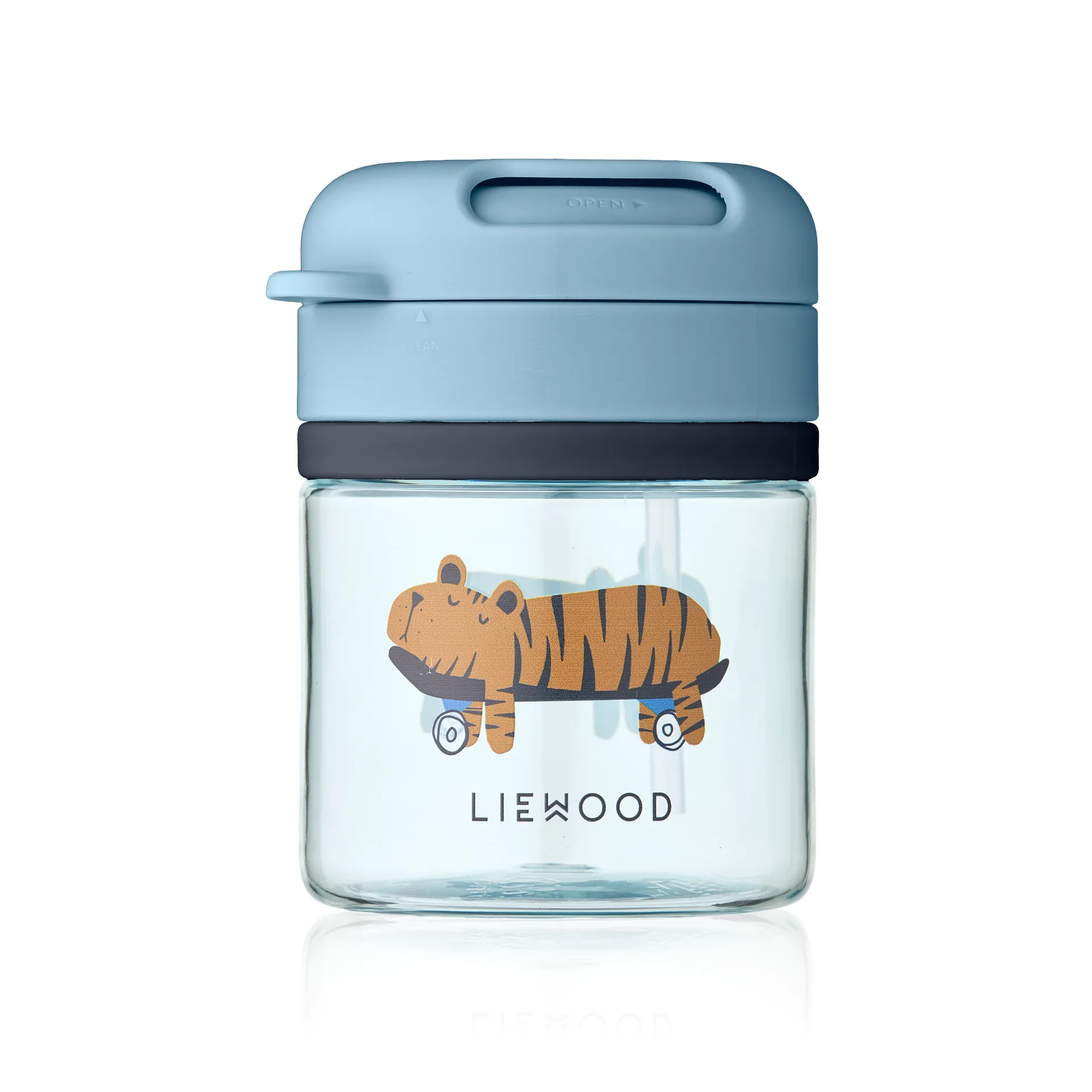 Pavia krus med sugerør, Fun-beach blue, 28 cl Liewood