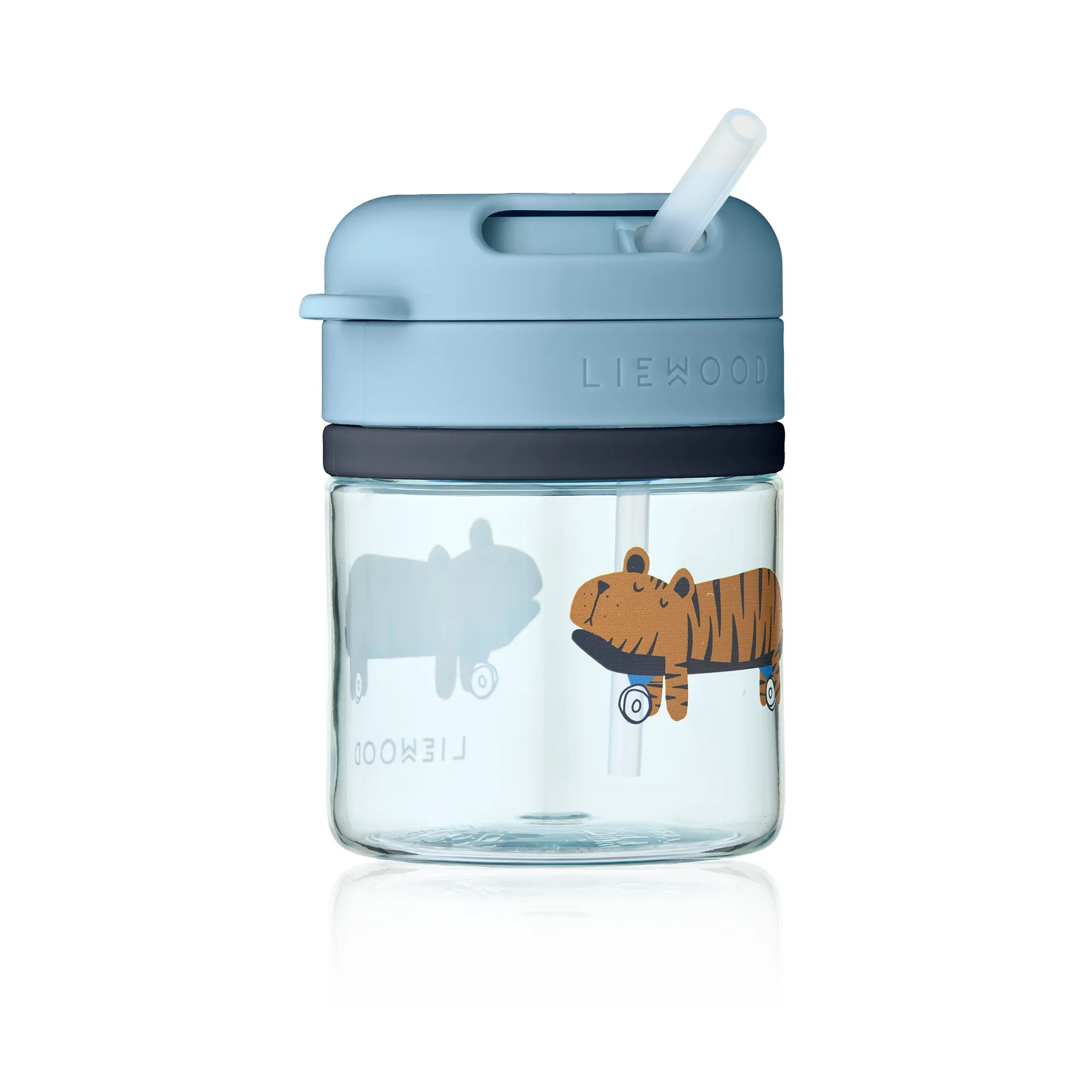 Pavia krus med sugerør, Fun-beach blue, 28 cl Liewood
