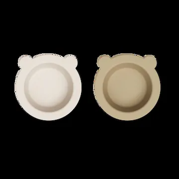 Peony skål med sugekop Ø16 cm 2 dele - Sandy-Oat - Liewood