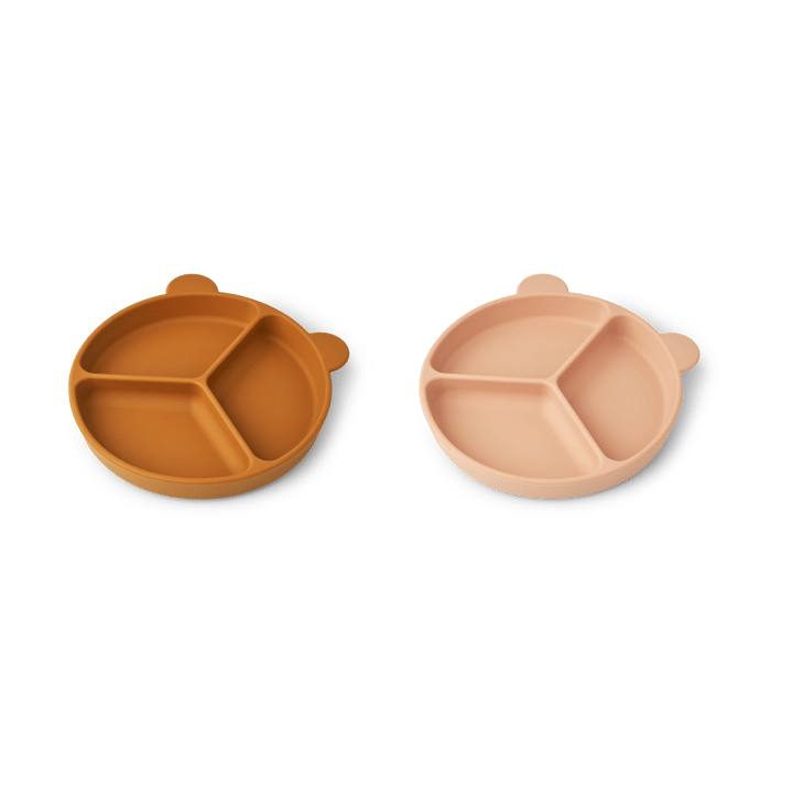Stacy delt børnetallerken 2-pak, Mustard-tuscany rose mix Liewood