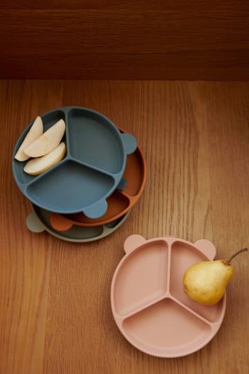 Stacy delt børnetallerken 2-pak - Mustard-tuscany rose mix - Liewood