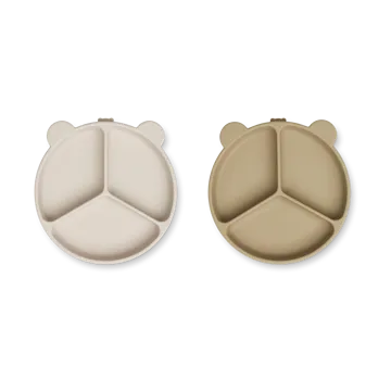 Stacy delt børnetallerken 2-pak - Sandy-Oat - Liewood