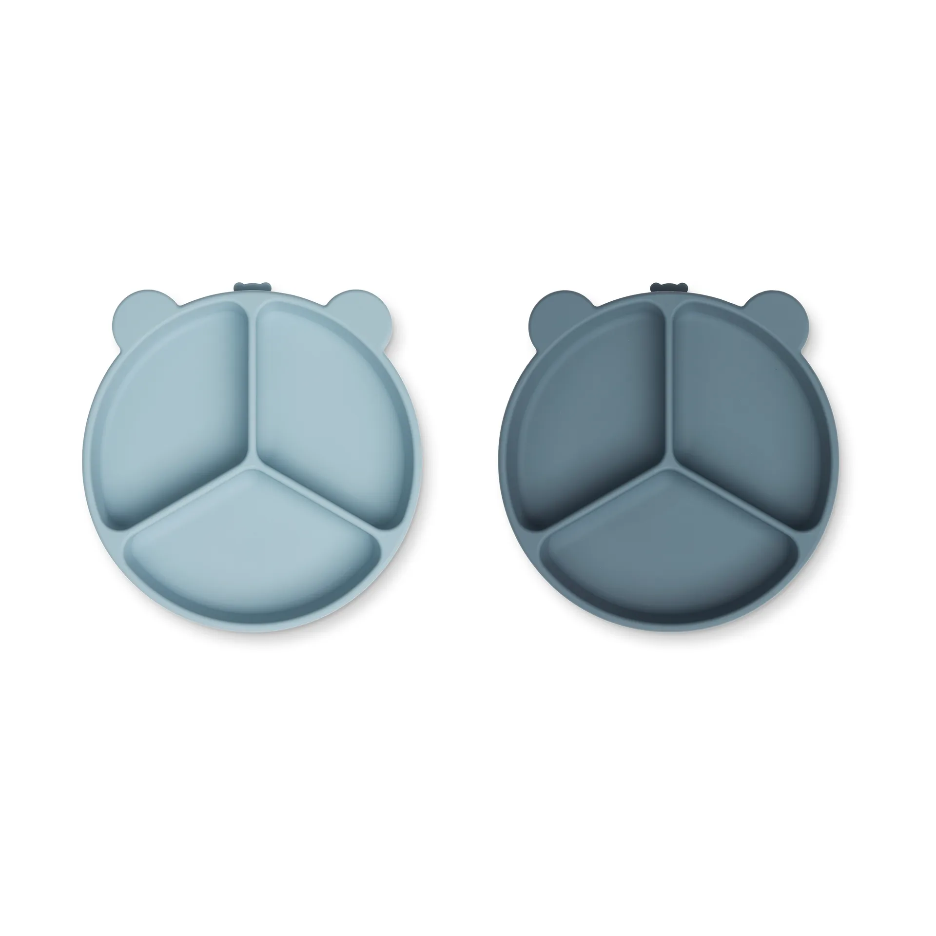 Stacy delt børnetallerken 2-pak, Sea blue-Whale blue Liewood