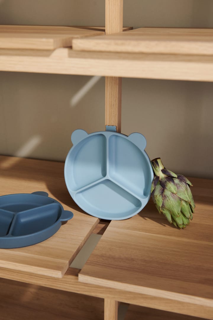 Stacy delt børnetallerken 2-pak, Sea blue-Whale blue Liewood