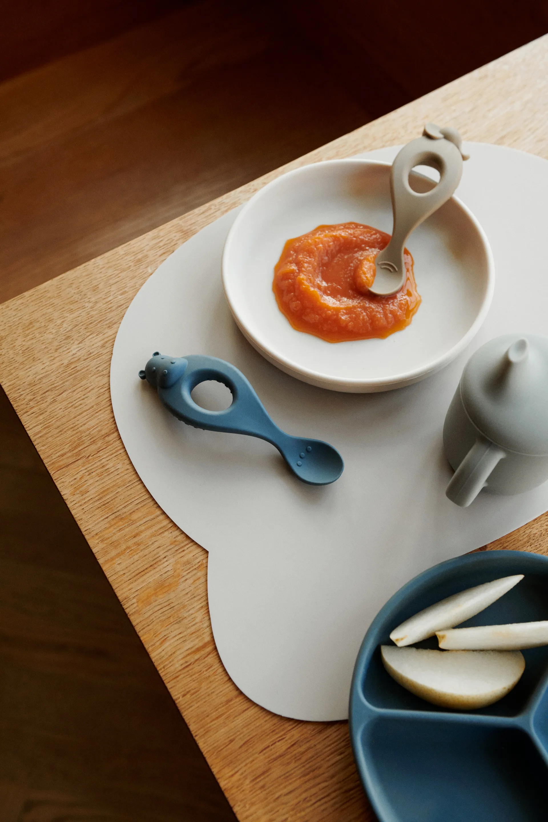 Stacy delt børnetallerken 2-pak, Sea blue-Whale blue Liewood