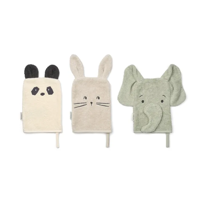 Sylvester vaskeklud 3 dele - Dove blue mix - Liewood