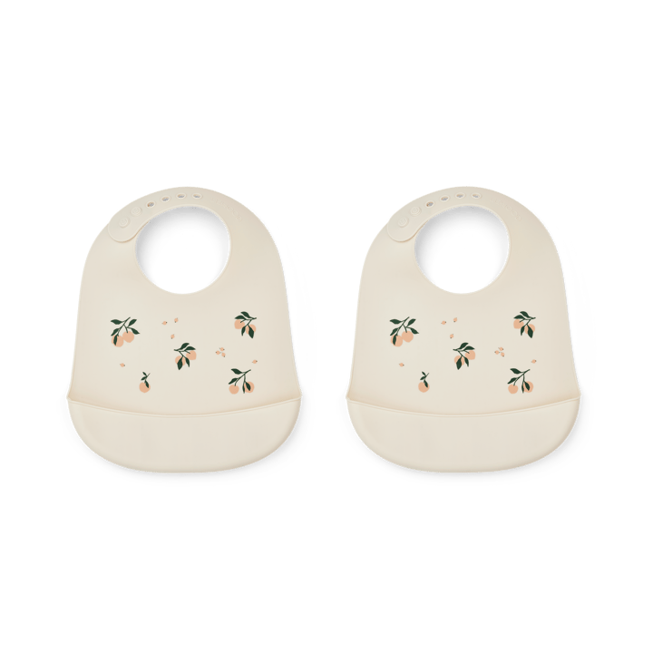 Tilda hagesmæk silikone 2-pak - Peach-Sea shell mix - Liewood