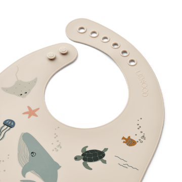 Tilda hagesmæk silikone 2-pak - Sea creature-Sandy - Liewood