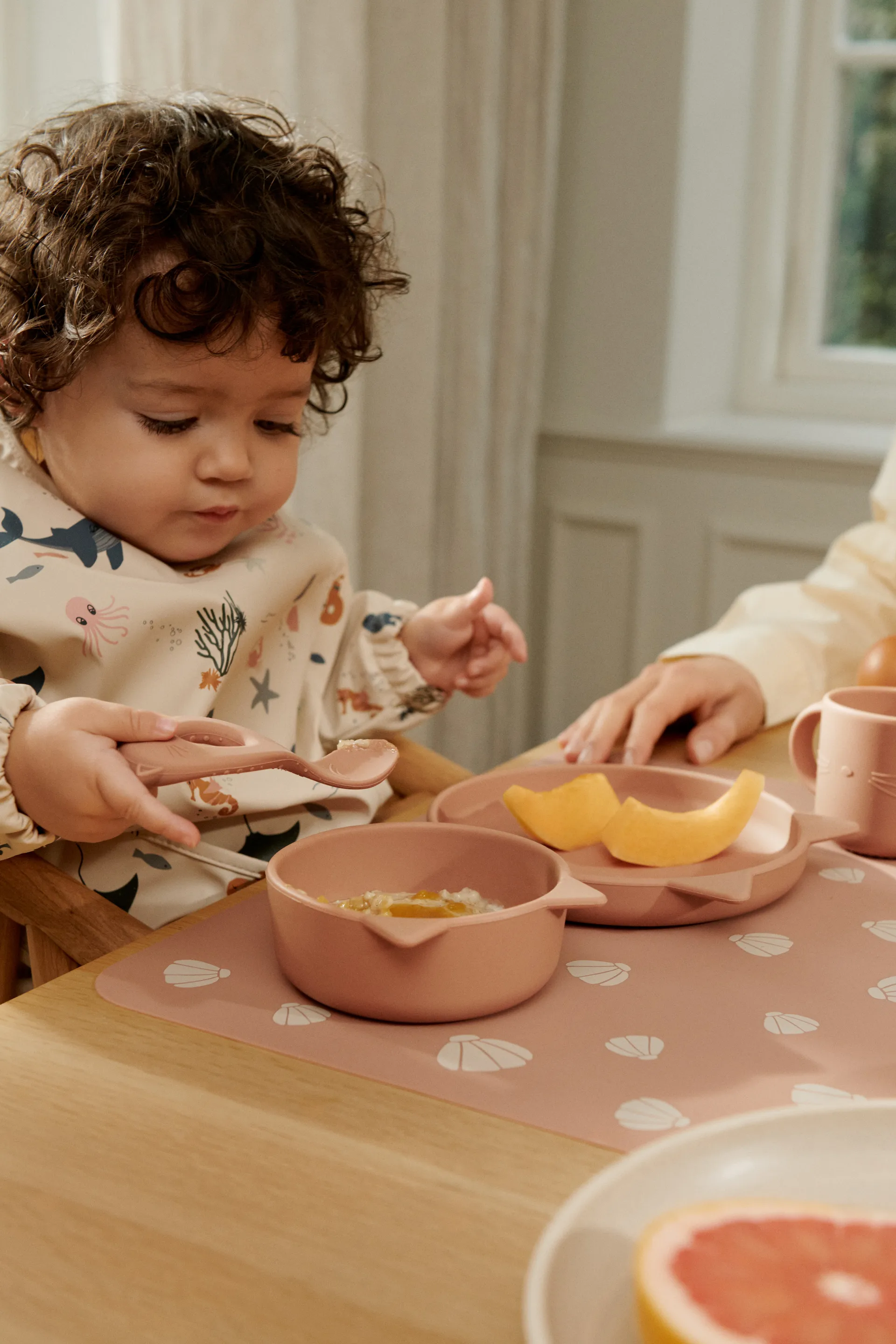 Vivi servicesæt silikone 4 dele, Cat dark rose Liewood