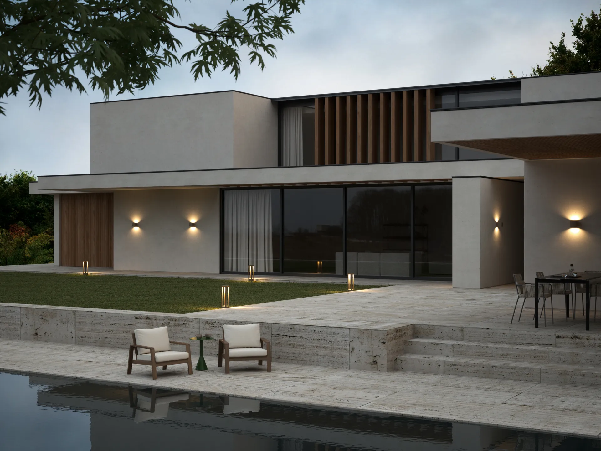 Mirage outdoor lampe switch tune, Rust, 12x48 cm Light-Point