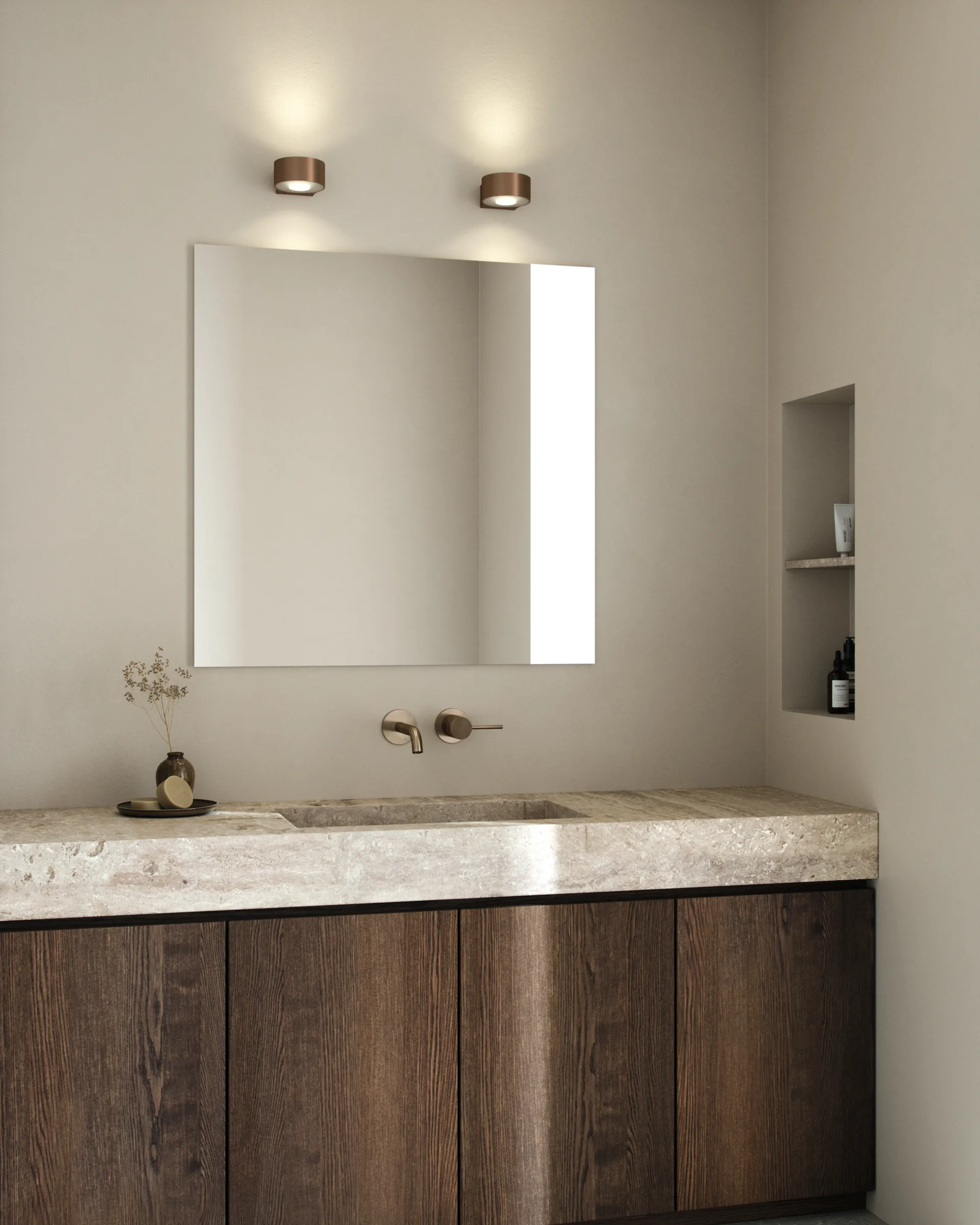 Orbit væglampe W1 2700K, Brass Light-Point