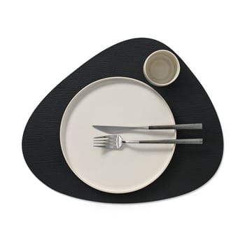 Bull vendbar dækkeserviet, curve L 1 stk. - Warm grey/Black - LIND DNA