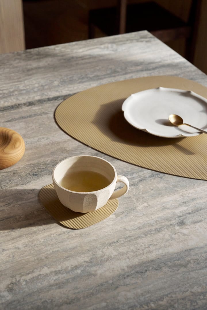 Corduroy glasunderlag curve, Khaki LIND DNA