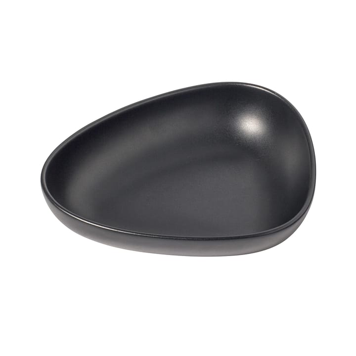 Curve Stoneware dyb tallerken 19x22 cm - Black - LIND DNA